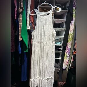 Torrid Halter Ruffle Tiered Midi Dress - Voile Eyelet White Sz 1X